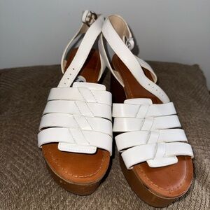 White Strappy Sandal Wedge